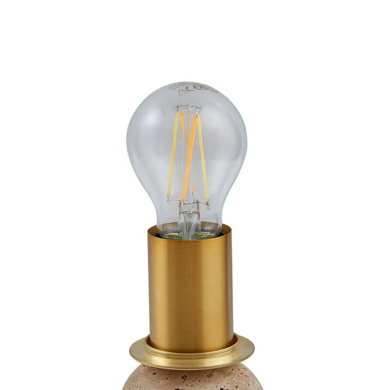 Lindby Tischleuchte Lampe Kirstan beige weiß Glas Stein 33 cm SIEHE TEXT/FOTO