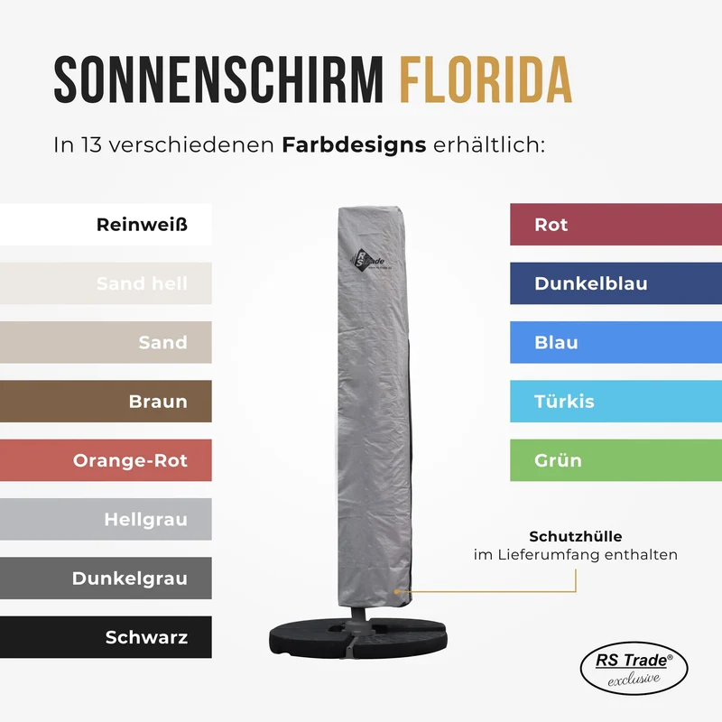 Sonnenschirm hellgrau 3 x 4 Meter
