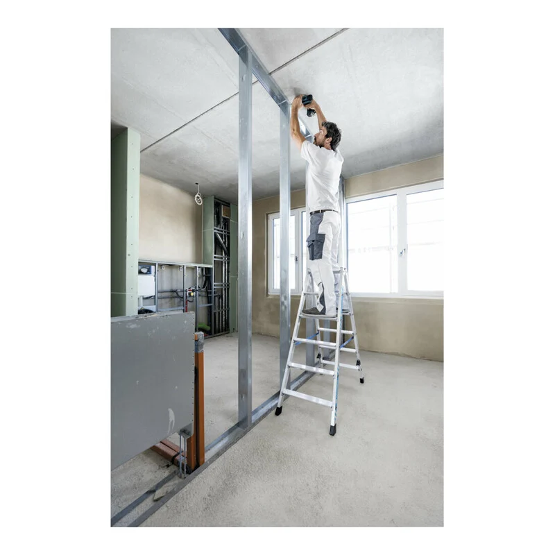 B-Ware ZARGES Stufen-Stehleiter Nova B 2x3 Stufen rutschsicher 5,8kg Arbeitshöhe 2,1m