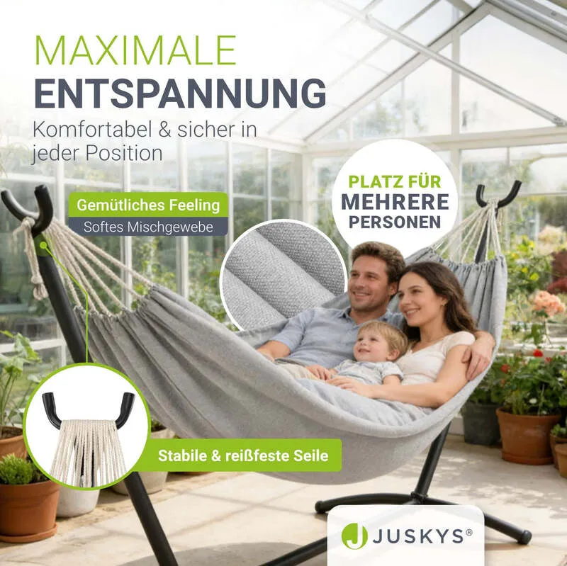 B-Ware Hängematte Paya Mobile Outdoor Hängematte mit Tragetasche und Gestell grau