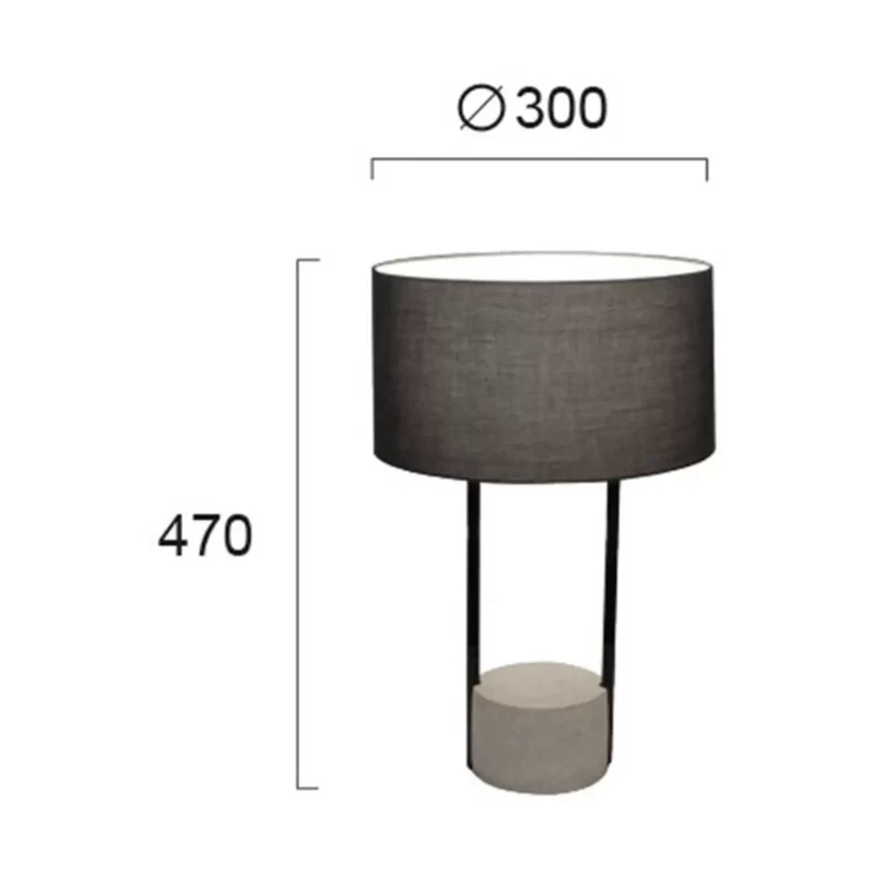 B-Ware Viokef Tischleuchte Allegro mit Textilschirm grau Tischlampe Stehlampe Lampe701