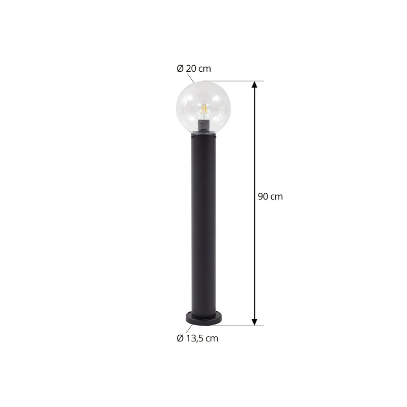 B-Ware Lindby Wegeleuchte Wegelampe Außenleuchte Dangan klar Glas Metall Höhe 90 cm