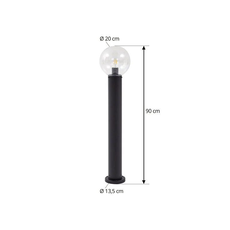 B-Ware Lindby Wegeleuchte Wegelampe Außenleuchte Dangan klar Glas Metall Höhe 90 cm
