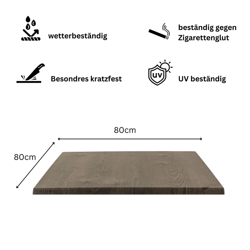Table Top Topalit 80x80x ST 3,4 cm - Timber