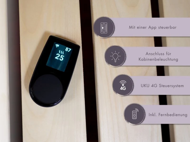 Karibu Elektronische Saunaofensteuerung Huum "UKU WIFI" mit App Steuerung