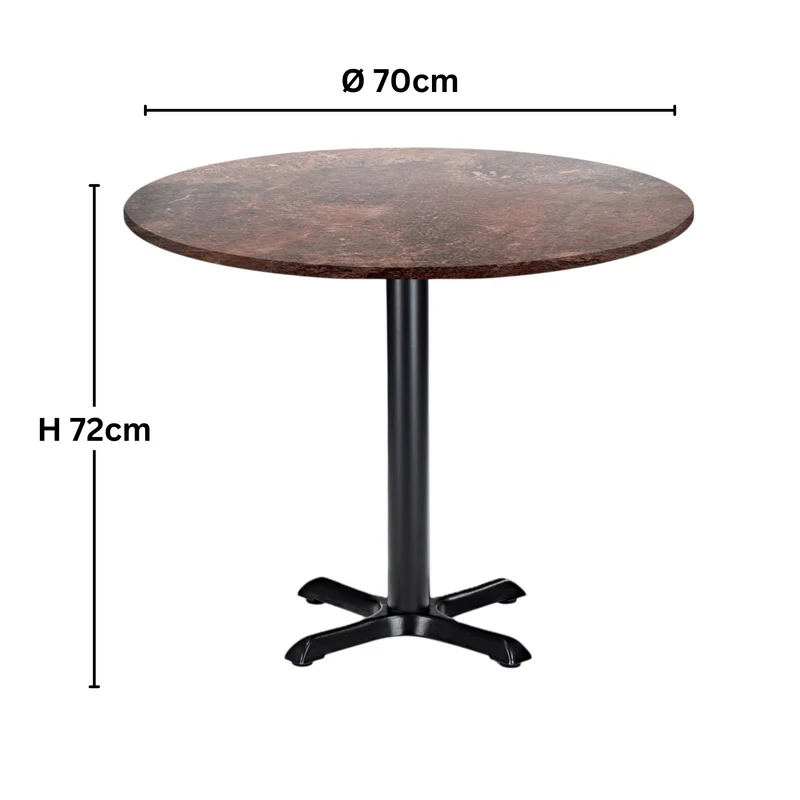 Bistrotisch Topalit-Tischplatte Rund Ø 70 cm
