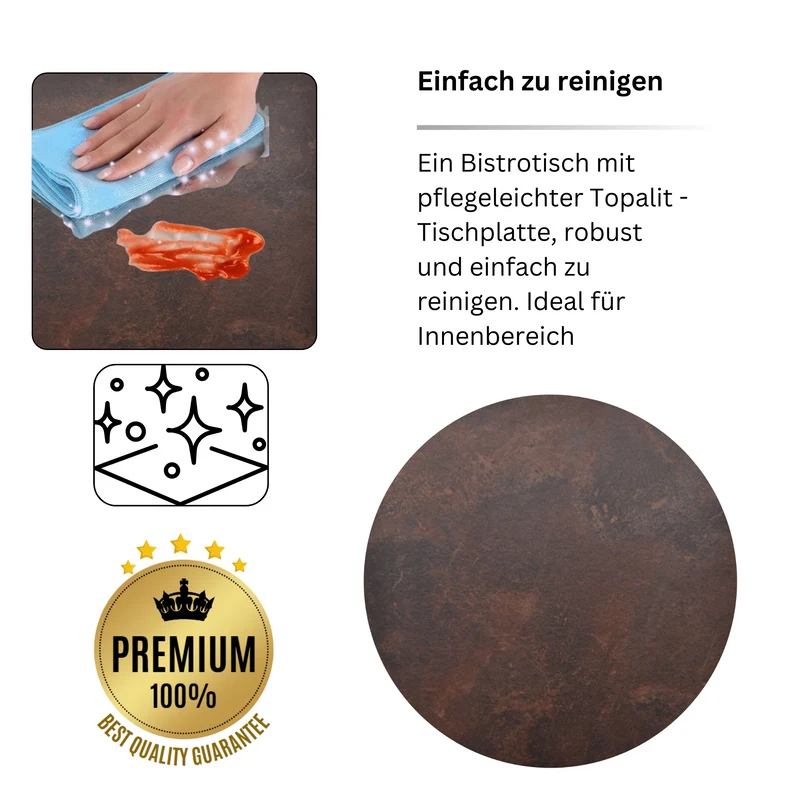 Bistrotisch Topalit-Tischplatte Rund Ø 80 cm