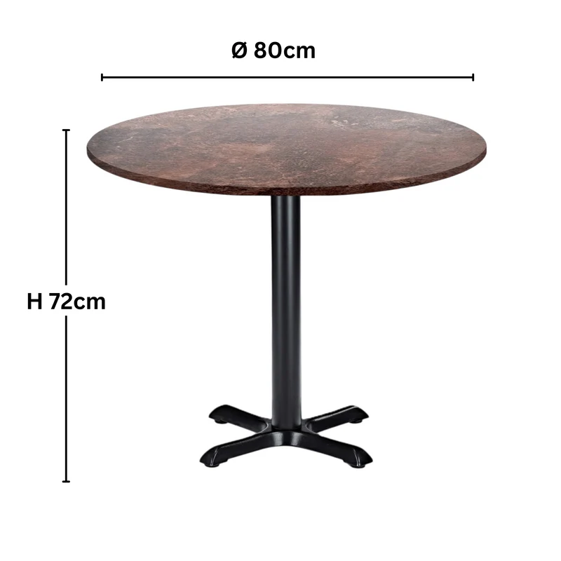 Bistrotisch Topalit-Tischplatte Rund Ø 80 cm