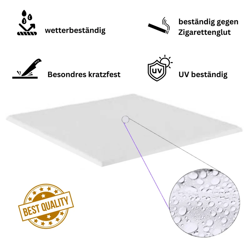 Table Top 70x70 x ST 1,9cm - White pure