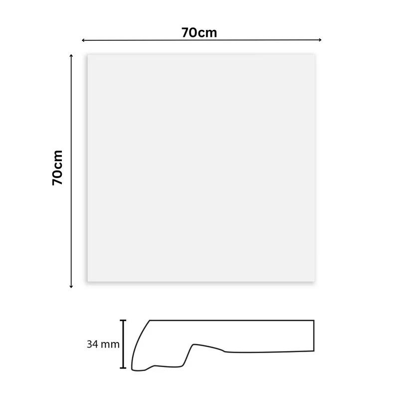 Table Top 70x70 x ST 3,4cm - White pure