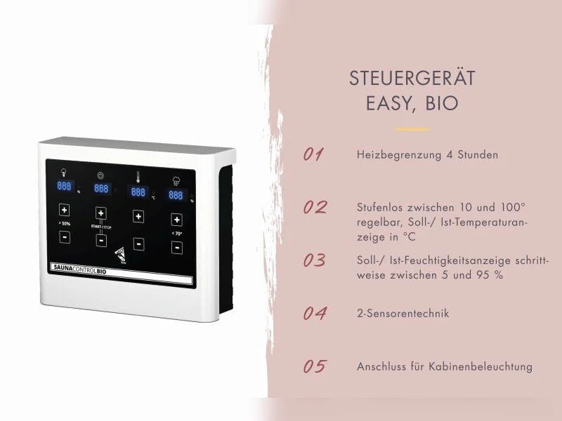 Karibu Saunahaus Laguna natur, 73 mm - inkl. 9 kW Bioofen ext. Steuerung