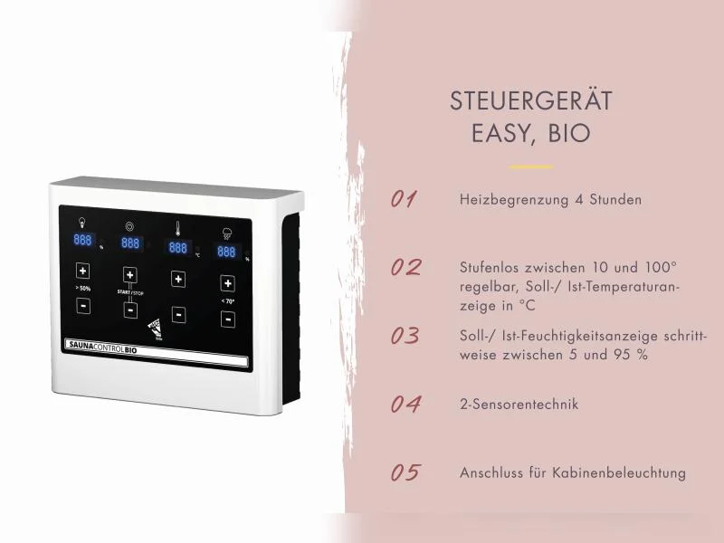 Karibu Saunahaus Laguna natur, 73 mm - inkl. 9 kW Bioofen ext. Steuerung