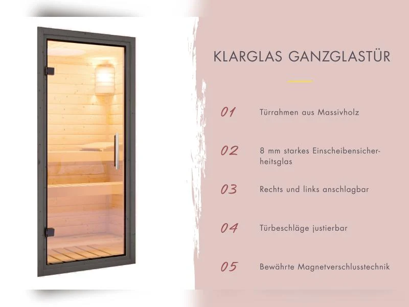 Karibu Saunahaus Laguna, schwarz, 73 mm - ohne Ofen-