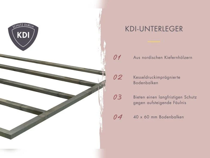 Karibu Saunahaus Laguna natur, 73 mm - ohne Ofen