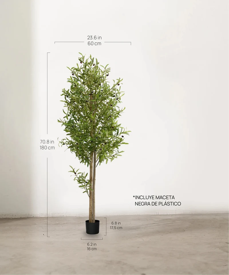 B-Ware Maia Shop Künstlicher Olivenbaum Kunstpflanze Baum 180 cm Naturholzstamm Oliven