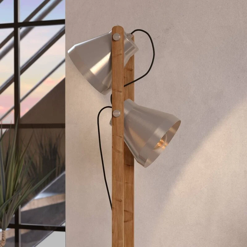 B-Ware Eglo Stehlampe Leuchte Cawton Höhe 1345 cm Stahl braun 2flg Stahl