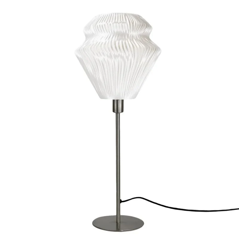 B-Ware Tagwerk Tischleuchte Lampe Lamell Biomaterial Dekorationsobjekt Weiss 25 cm