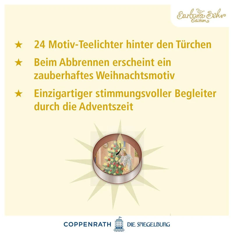 Teelicht Adventskalender mit Bildmotiv