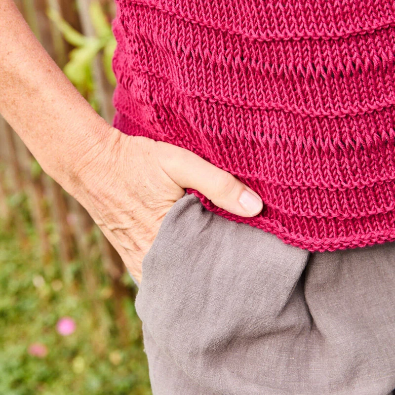 Strickset Baumwollshirt Weinrot Größe 36-38