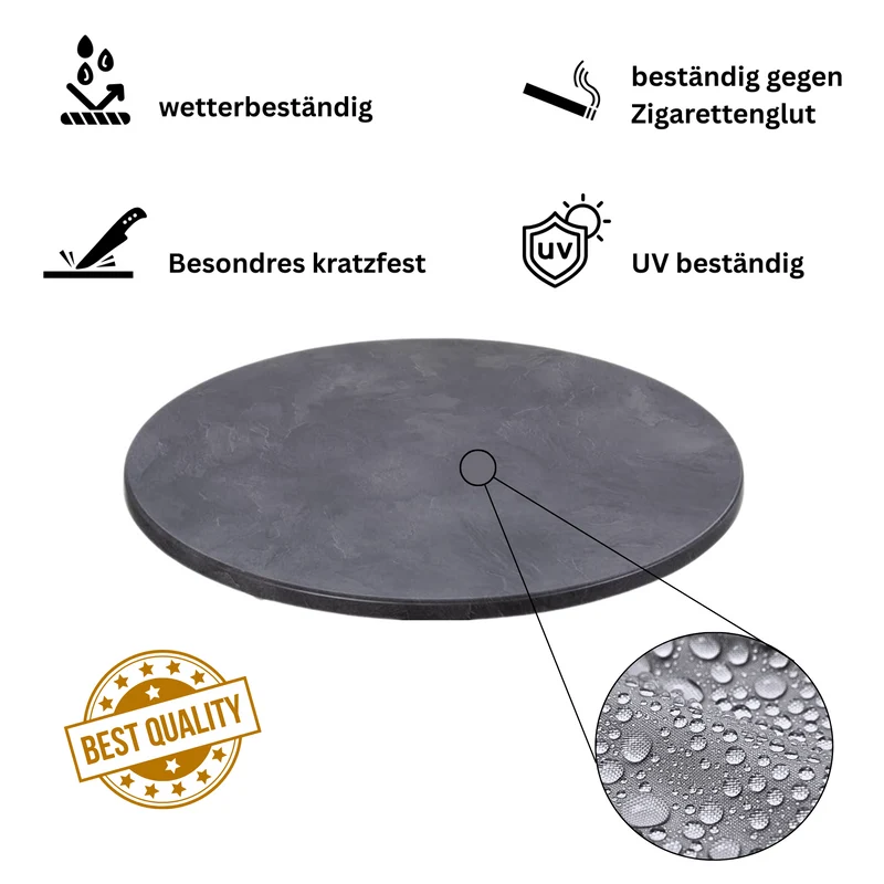Table Top Topalit Ø70x ST 2,6 cm - Old Slate