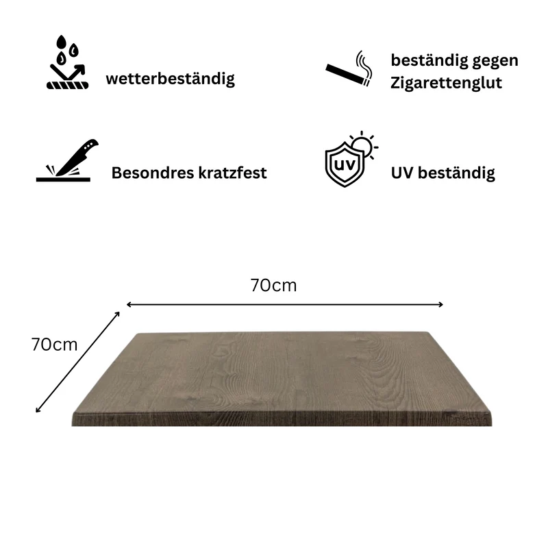 Table Top Topalit 70x70x ST 1,9 cm - Timber