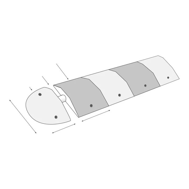 B-Ware Moravia Fahrbahnschwelle Bodenschwelle TOPSTOP-20 Normelement 340x250x50mm black