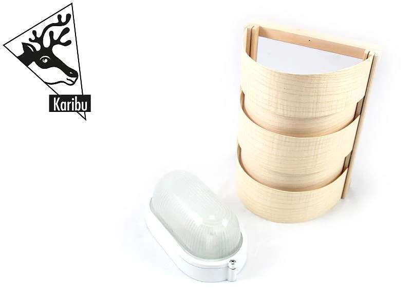 Karibu Leuchten Set mit Saunaleuchte Classic und Anschlusskabel (ohne Starkstrom)