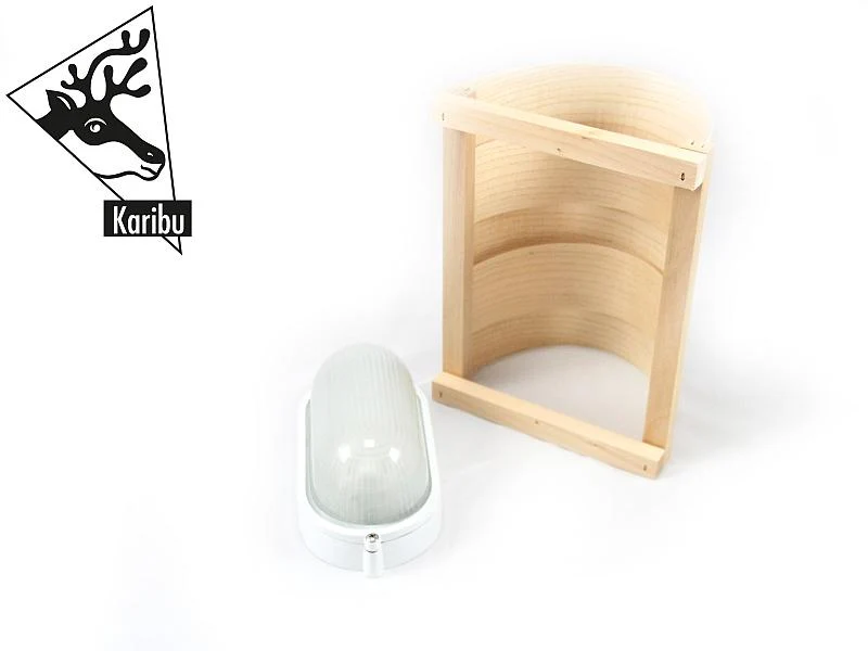 Karibu Leuchten Set mit Saunaleuchte Classic und Anschlusskabel (ohne Starkstrom)
