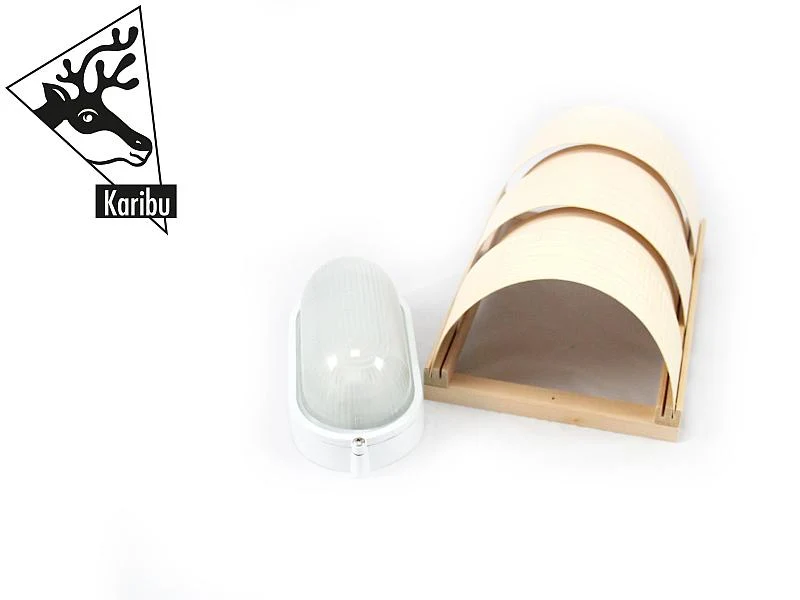 Karibu Leuchten Set mit Saunaleuchte Classic und Anschlusskabel (ohne Starkstrom)