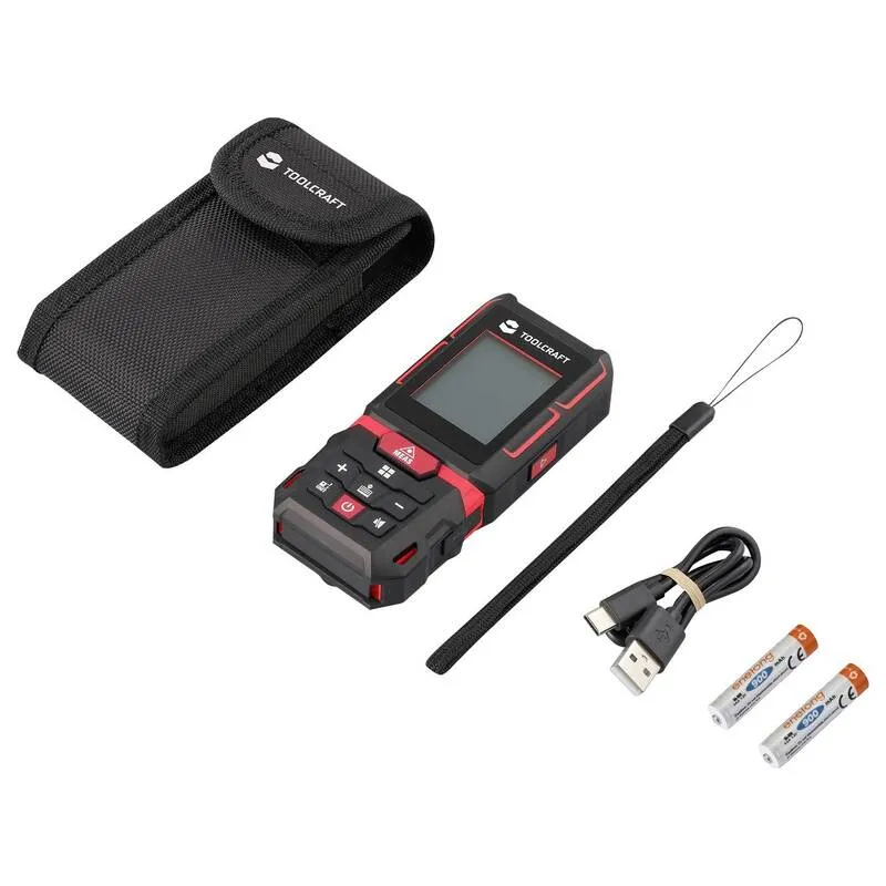 B-Ware Toolcraft Laser-Entfernungsmesser LDM XG40 L 40m IP65 präzise Messungen 151g