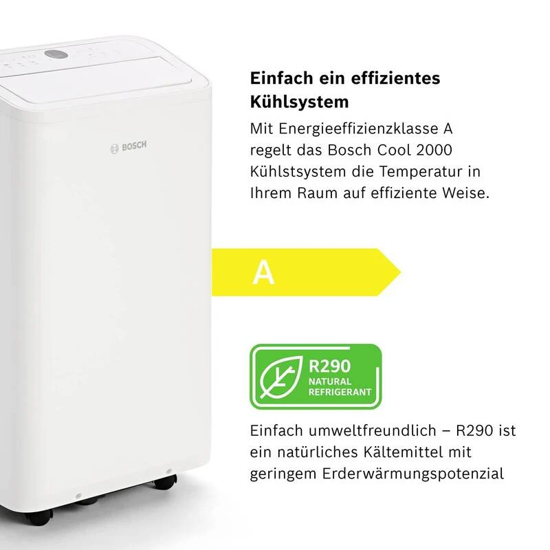B-Ware Bosch Cool 2000 Monoblock-Klimagerät 2.6 kW für 88 m² EEK A Weiß