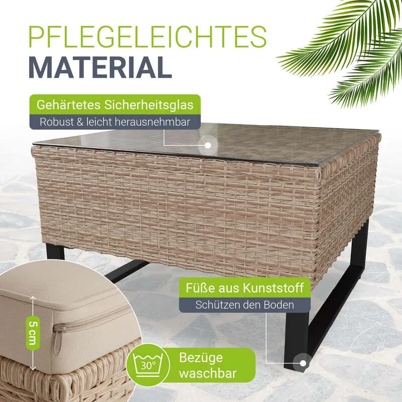 B-Ware Gartenlounge Santorini modulare Polsterlounge für 4 Personen inkl. Kissenbox