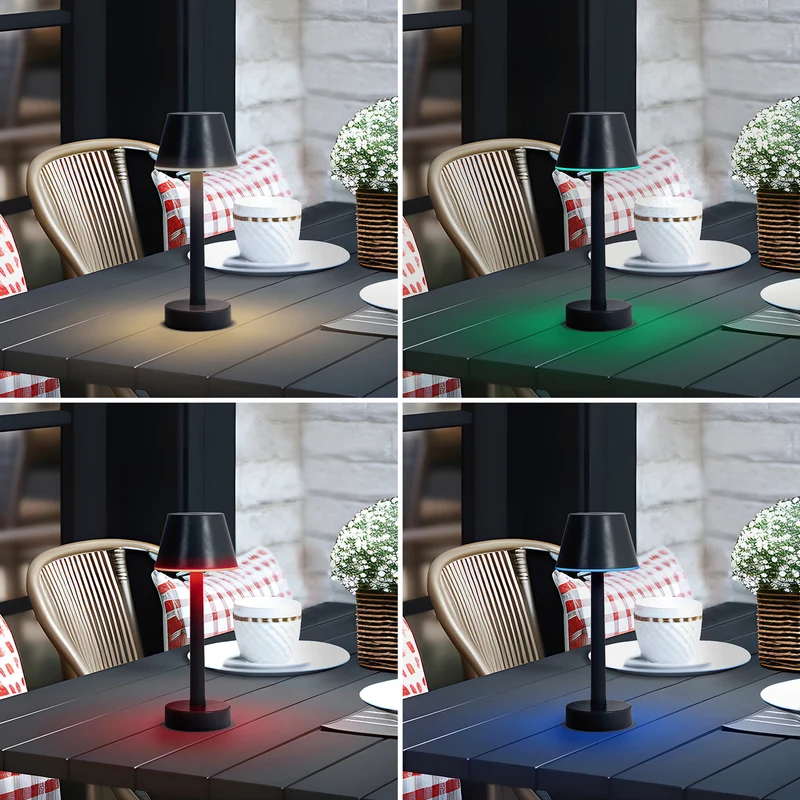 6x B-Ware Lindby Akkuleuchte Gaja LED dimmbar schwarz RGBW IP44 Tischlampe Gartenlampe