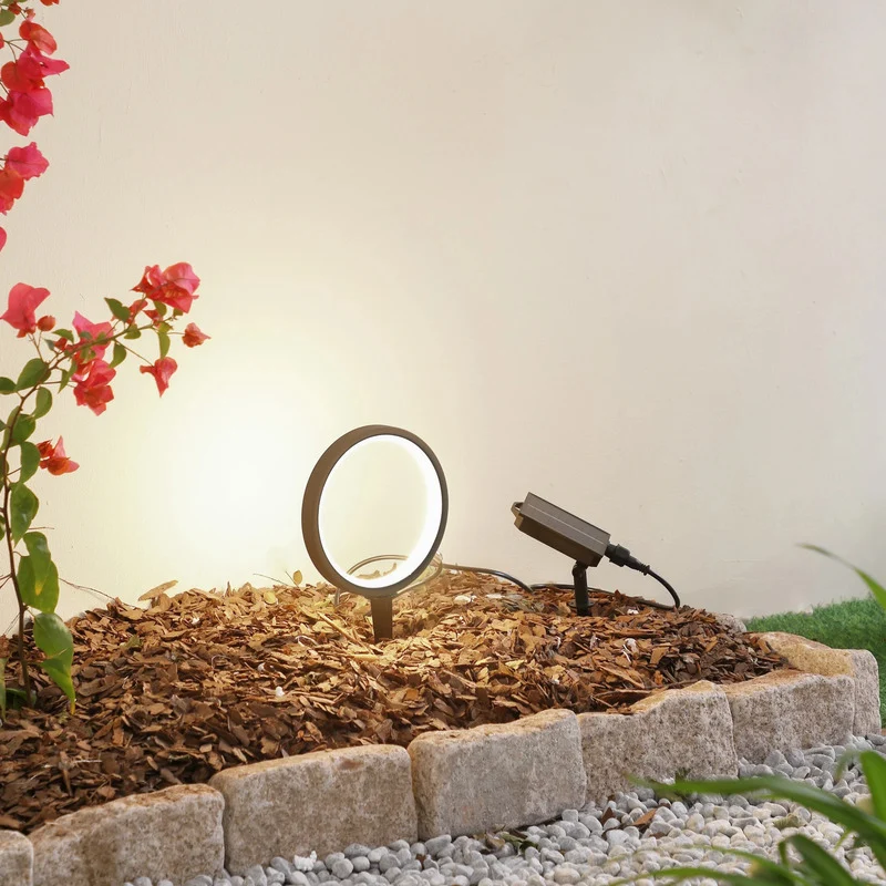 9x B-Ware Lindby Solar Gartenleuchte Syrene LED Außenlampe Poller schwarz 33,7cm IP65