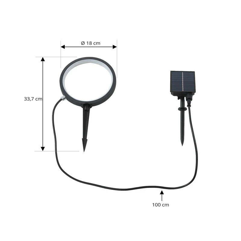 9x B-Ware Lindby Solar Gartenleuchte Syrene LED Außenlampe Poller schwarz 33,7cm IP65