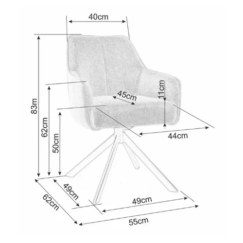 Drehstuhl – Indoor Stuhl Grau