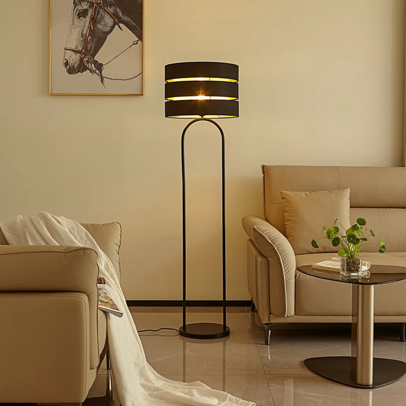 B-Ware Lindby Tsomo Stehleuchte Stehlampe Standleuchte Leuchte Lampe Licht Stoff Ø40 cm