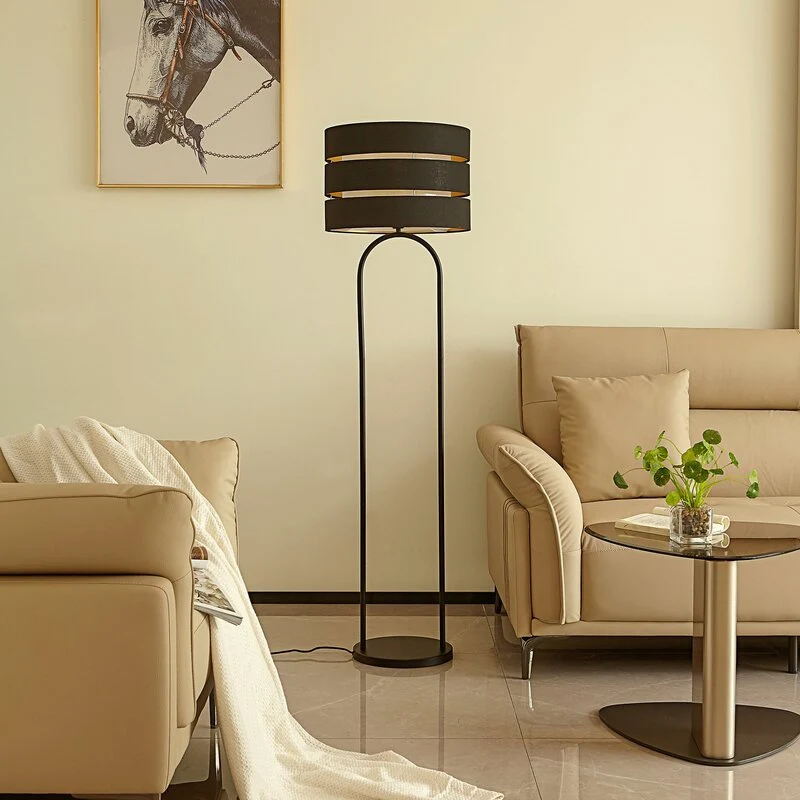 B-Ware Lindby Tsomo Stehleuchte Stehlampe Standleuchte Leuchte Lampe Licht Stoff Ø40 cm