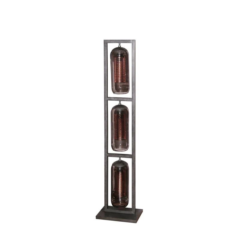 B-Ware Kamilian Stehleuchte Stehlampe 3fl rauchgrau schwarz Glas E27 SIEHE TEXT/FOTO