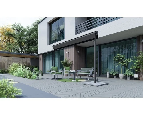 B-Ware Markiso Standmarkise Mobile Markise Sonnenschutz 4x3 Stoff Gestell RAL 7015