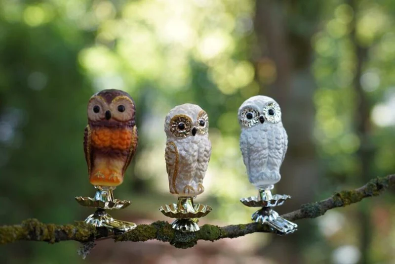Weihnachtsschmuck Eulen-Trio