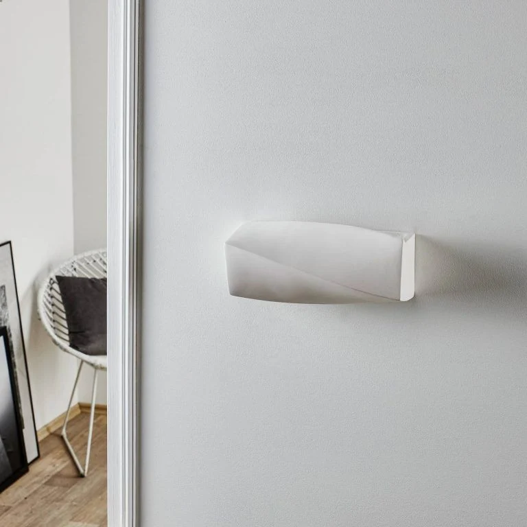 B-Ware Euluna Wandleuchte Turn Mini LED Wandlampe dimmbar Keramik weiß 35x15cm