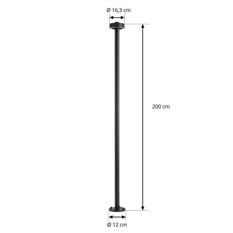 B-Ware Lucande Außenleuchte Gartenleuchte Nirella LED Pollerleuchte schwarz 200cm IP65
