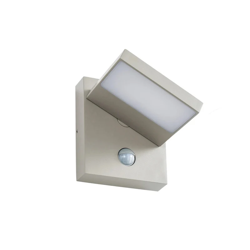 B-Ware Lucande Außenlampe Silvan LED Wandleuchte Gartenlampe mit Sensor IP54 steingrau