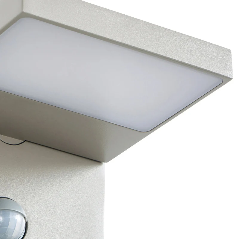 B-Ware Lucande Außenlampe Silvan LED Wandleuchte Gartenlampe mit Sensor IP54 steingrau