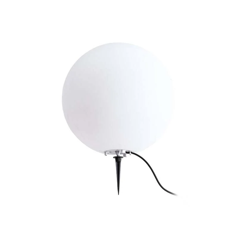B-Ware Lindby Kugelleuchte Valyra LED Gartenlampe Außenleuchte Ø50cm IP54 Erdspieß weiß
