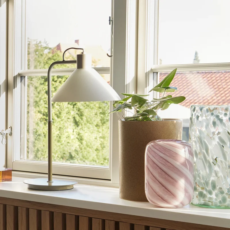 B-Ware Hübsch Interior Tischleuchte Lampe Spot Beleuchtung Glas H 44 cm khaki sand
