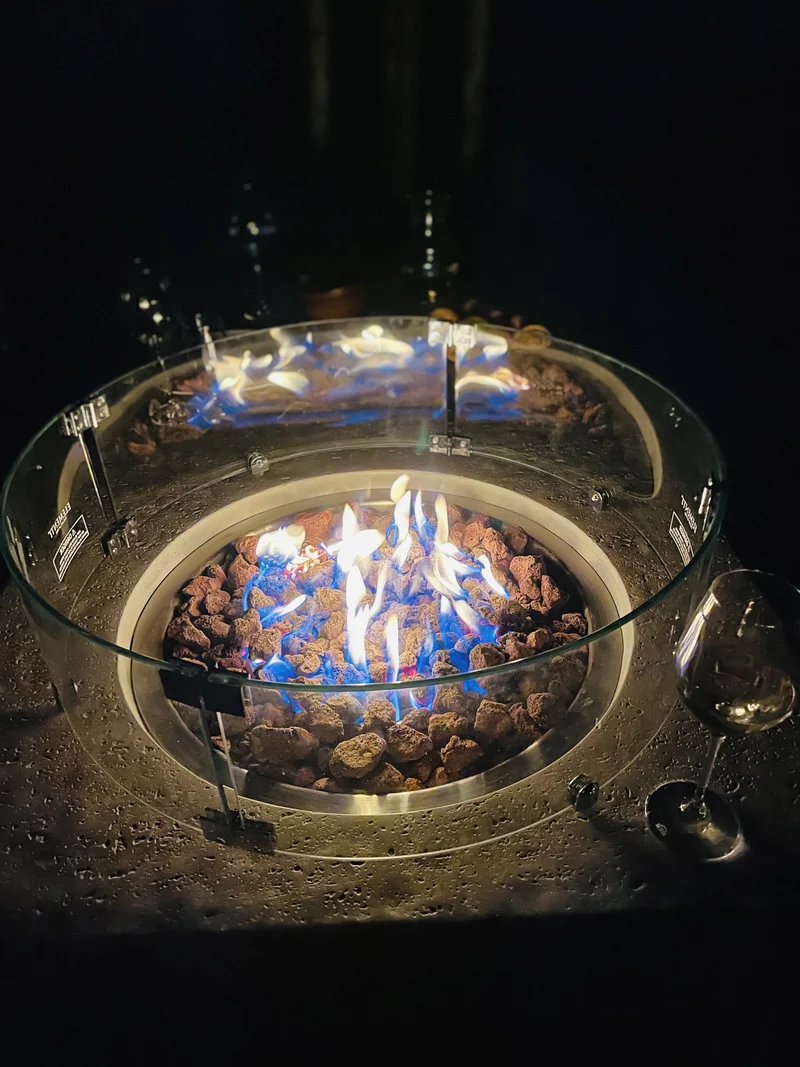 Windschutz für Feuertische