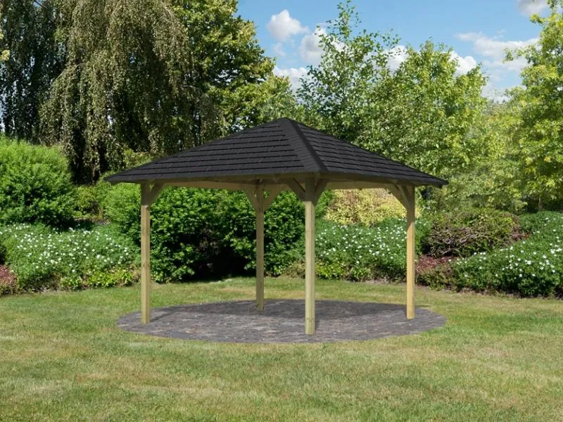 Karibu 4-Eck Pavillon Eco Cordoba Sparset inkl. Schindeln
