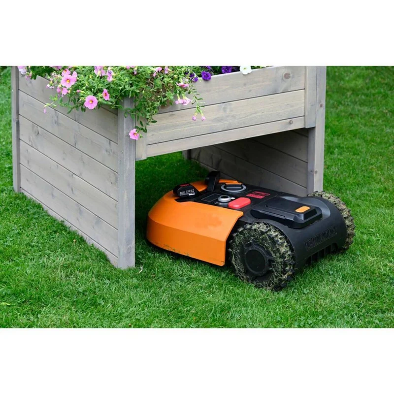 Mährobotergarage mit Pflanzkasten inkl. Wollvlies